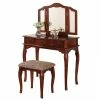 Discount ✔️ Bowery Hill Furniture Wood Vanity Set With Mirror In Cherry Color 💯 1 Discount ✔️ Bowery Hill Furniture Wood Vanity Set With Mirror In Cherry Color 💯 -Living Room Sales Shop 2561464 L
