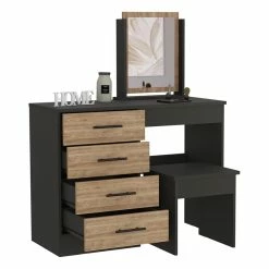 Top 10 🛒 Tuhome Furniture TUHOME Kaia Makeup 👗 Dressing Table/Mirror - Black/ Pine - Black Engineered Wood 🥰 15 Top 10 🛒 Tuhome Furniture TUHOME Kaia Makeup 👗 Dressing Table/Mirror - Black/ Pine - Black Engineered Wood 🥰 -Living Room Sales Shop 2561953 10 L