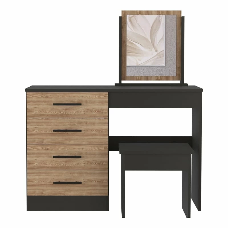 Top 10 🛒 Tuhome Furniture TUHOME Kaia Makeup 👗 Dressing Table/Mirror - Black/ Pine - Black Engineered Wood 🥰 4 Top 10 🛒 Tuhome Furniture TUHOME Kaia Makeup 👗 Dressing Table/Mirror - Black/ Pine - Black Engineered Wood 🥰 - Image 2