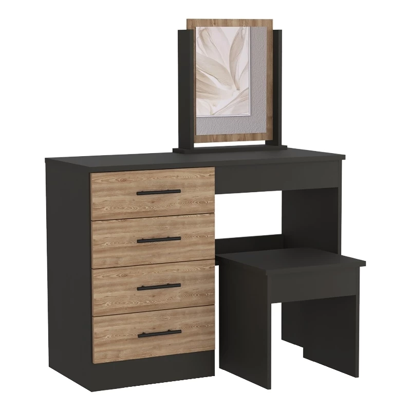 Top 10 🛒 Tuhome Furniture TUHOME Kaia Makeup 👗 Dressing Table/Mirror - Black/ Pine - Black Engineered Wood 🥰 3 Top 10 🛒 Tuhome Furniture TUHOME Kaia Makeup 👗 Dressing Table/Mirror - Black/ Pine - Black Engineered Wood 🥰