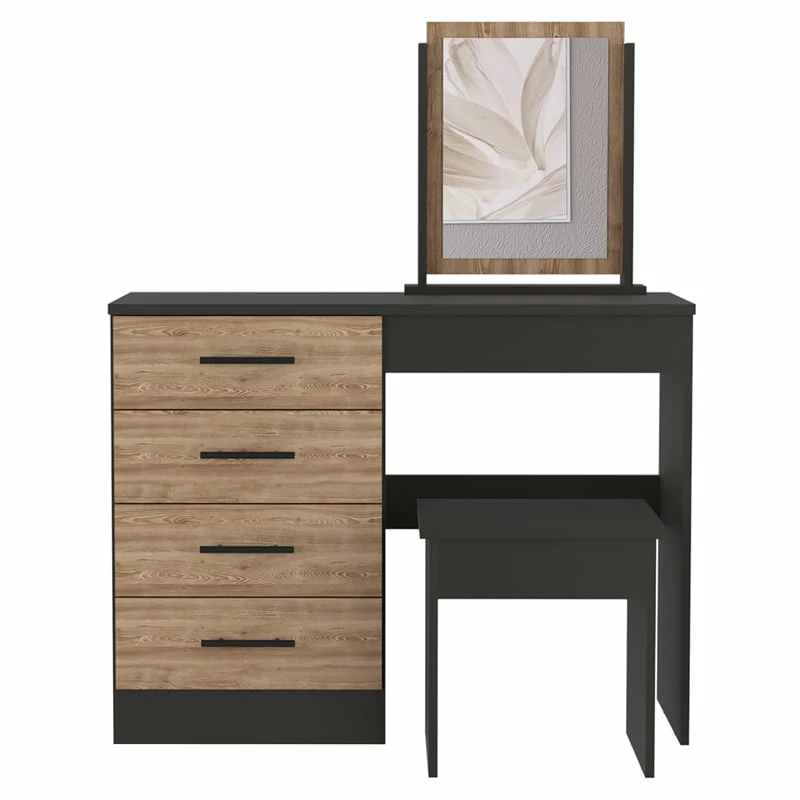 Top 10 🛒 Tuhome Furniture TUHOME Kaia Makeup 👗 Dressing Table/Mirror - Black/ Pine - Black Engineered Wood 🥰 5 Top 10 🛒 Tuhome Furniture TUHOME Kaia Makeup 👗 Dressing Table/Mirror - Black/ Pine - Black Engineered Wood 🥰 - Image 3