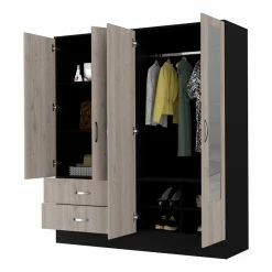 Budget ✨ FM FURNITURE Florencia Mirrored Armoire Black Wengue/Light Grey Engineered Wood 👍 14 Budget ✨ FM FURNITURE Florencia Mirrored Armoire Black Wengue/Light Grey Engineered Wood 👍 -Living Room Sales Shop 2567147 5 L