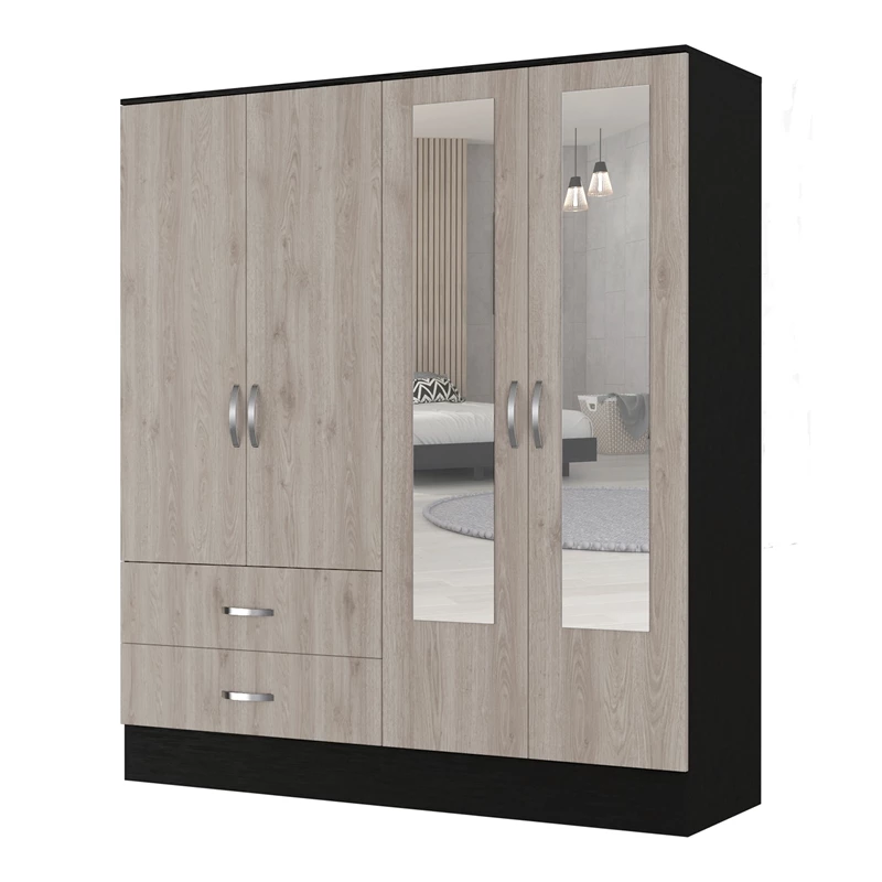 Budget ✨ FM FURNITURE Florencia Mirrored Armoire Black Wengue/Light Grey Engineered Wood 👍 3 Budget ✨ FM FURNITURE Florencia Mirrored Armoire Black Wengue/Light Grey Engineered Wood 👍