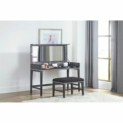 Cheapest π Martin Svensson Home Memphis Slate Gray Vanity And Stool π 14 Cheapest π Martin Svensson Home Memphis Slate Gray Vanity And Stool π -Living Room Sales Shop 2570504 3 L