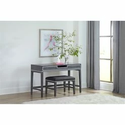 Cheapest π Martin Svensson Home Memphis Slate Gray Vanity And Stool π 15 Cheapest π Martin Svensson Home Memphis Slate Gray Vanity And Stool π -Living Room Sales Shop 2570504 4 L