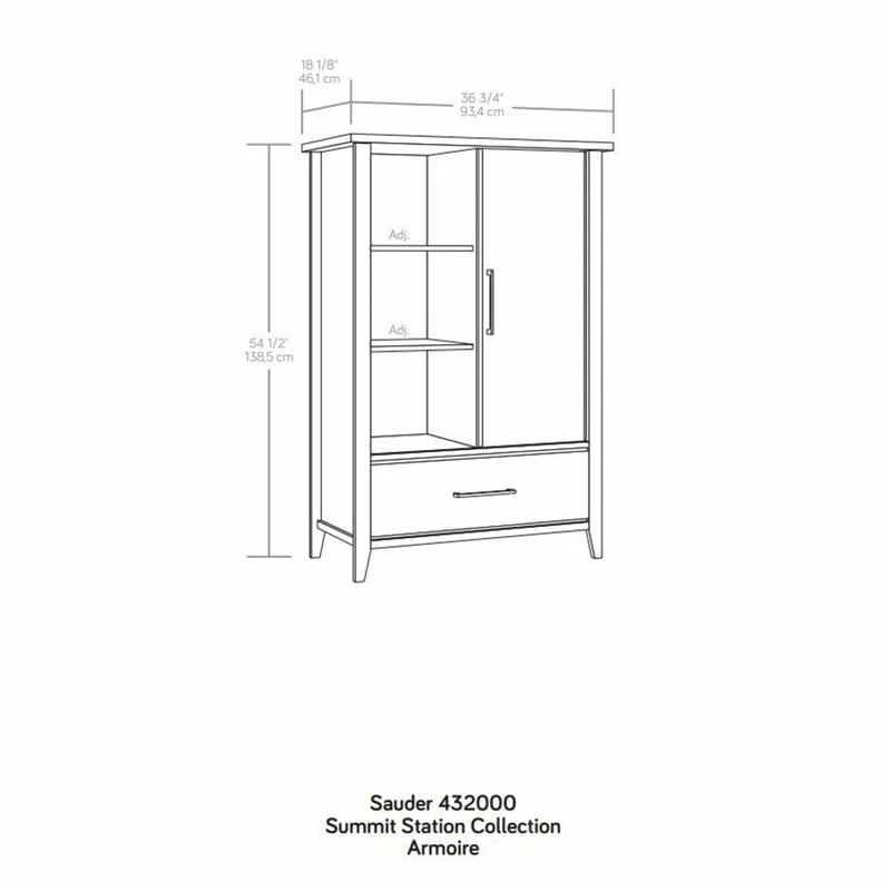 Flash Sale π Pemberly Row Engineered Wood Armoire With Sliding Door In Glacier Oak β 11 Flash Sale π Pemberly Row Engineered Wood Armoire With Sliding Door In Glacier Oak β - Image 9