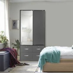 Best Sale ๐ Better Home Products Sarah Double Sliding Door Armoire With Mirror In Dark Gray ๐ 18 Best Sale ๐ Better Home Products Sarah Double Sliding Door Armoire With Mirror In Dark Gray ๐ -Living Room Sales Shop 2601630 7 L