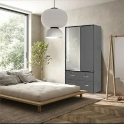 Best Sale ๐ Better Home Products Sarah Double Sliding Door Armoire With Mirror In Dark Gray ๐ 19 Best Sale ๐ Better Home Products Sarah Double Sliding Door Armoire With Mirror In Dark Gray ๐ -Living Room Sales Shop 2601630 8 L