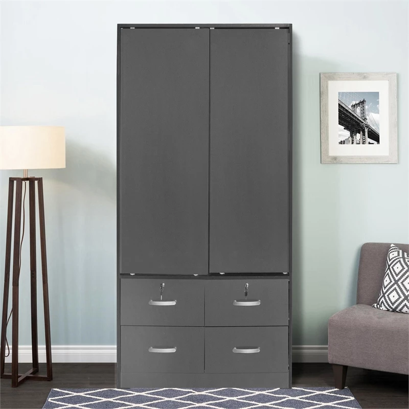Brand new π Better Home Products Sarah Modern Wood Double Sliding Door Armoire In Dark Gray β 8 Brand new π Better Home Products Sarah Modern Wood Double Sliding Door Armoire In Dark Gray β - Image 6