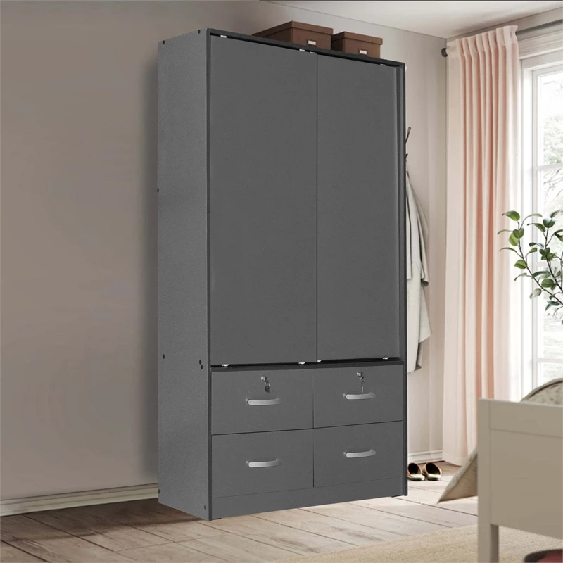 Brand new π Better Home Products Sarah Modern Wood Double Sliding Door Armoire In Dark Gray β 9 Brand new π Better Home Products Sarah Modern Wood Double Sliding Door Armoire In Dark Gray β - Image 7