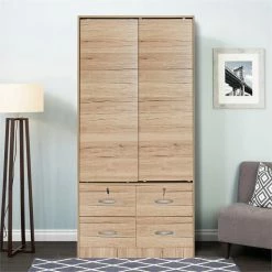 Hot Sale π Better Home Products Sarah Modern Wood Double Sliding Door Armoire Natural Oak π₯° 14 Hot Sale π Better Home Products Sarah Modern Wood Double Sliding Door Armoire Natural Oak π₯° -Living Room Sales Shop 2601702 5 L