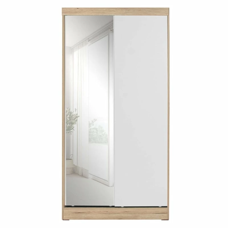 Best Sale π€© Better Home Products Mirror Wood Double Sliding Door Wardrobe White /Natural Oak π 4 Best Sale π€© Better Home Products Mirror Wood Double Sliding Door Wardrobe White /Natural Oak π - Image 2