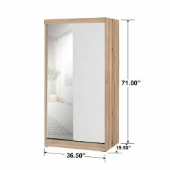 Best Sale π€© Better Home Products Mirror Wood Double Sliding Door Wardrobe White /Natural Oak π 14 Best Sale π€© Better Home Products Mirror Wood Double Sliding Door Wardrobe White /Natural Oak π -Living Room Sales Shop 2603320 14 L