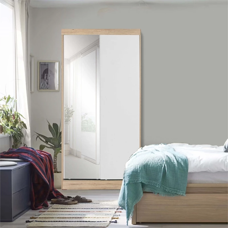 Best Sale π€© Better Home Products Mirror Wood Double Sliding Door Wardrobe White /Natural Oak π 10 Best Sale π€© Better Home Products Mirror Wood Double Sliding Door Wardrobe White /Natural Oak π - Image 8