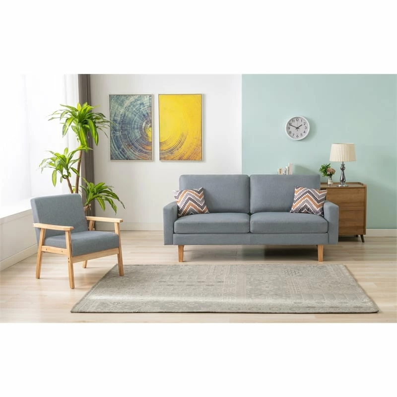 Flash Sale ๐ Lilola Home Bahamas Gray Linen Fabric Sofa And Chair Set With 2 Throw Pillows ๐ 5 Flash Sale ๐ Lilola Home Bahamas Gray Linen Fabric Sofa And Chair Set With 2 Throw Pillows ๐ - Image 3