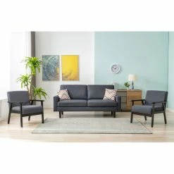 Budget π Lilola Home Bahamas Dark Gray LinenFabric Sofa And 2 Chairs With 2 Throw Pillows 𧨠8 Budget π Lilola Home Bahamas Dark Gray LinenFabric Sofa And 2 Chairs With 2 Throw Pillows 𧨠-Living Room Sales Shop 2625630 1 L