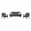 Budget 👍 Lilola Home Bahamas Dark Gray LinenFabric Sofa And 2 Chairs With 2 Throw Pillows 🧨 -Living Room Sales Shop 2625630 L
