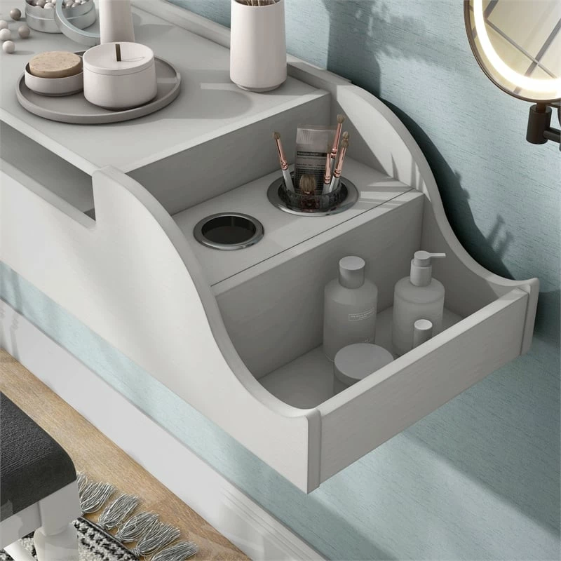 Promo ๐ Furniture Of America Elm Wood Wall Mounted Makeup Vanity In White ๐ 12 Promo ๐ Furniture Of America Elm Wood Wall Mounted Makeup Vanity In White ๐ - Image 10