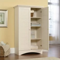 Buy π Bowery Hill Wooden Storage Cabinet With 4 Adjustable Shelves In Antique White π₯° 10 Buy π Bowery Hill Wooden Storage Cabinet With 4 Adjustable Shelves In Antique White π₯° -Living Room Sales Shop 2637920 2 L