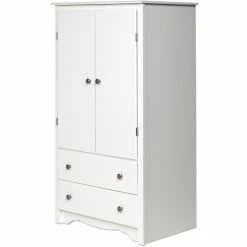 Flash Sale 👍 Prepac Monterey White TV/Wardrobe Armoire 🎉