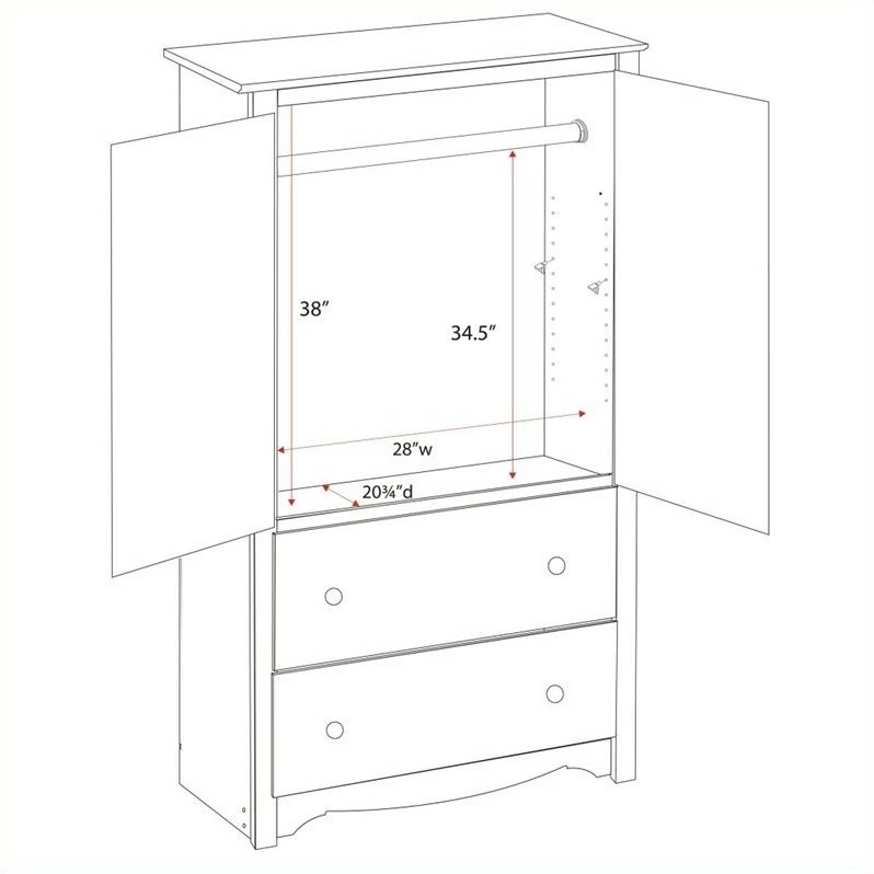 Flash Sale π Prepac Monterey White TV/Wardrobe Armoire π 6 Flash Sale π Prepac Monterey White TV/Wardrobe Armoire π - Image 4