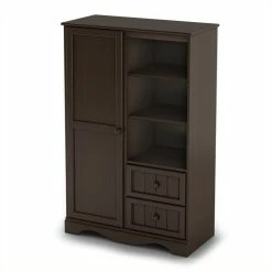 New 😉 South Shore Handover Door Chest In Espresso Finish 🎁