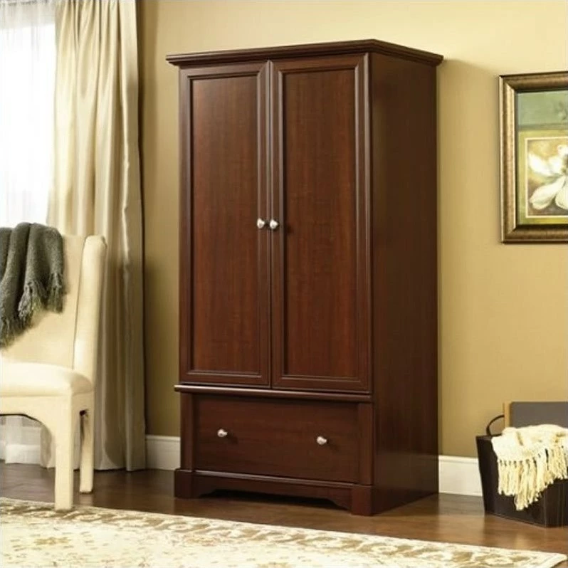 Budget ๐งจ Sauder Palladia Traditional Wooden Wardrobe Armoire In Cherry ๐ 3 Budget ๐งจ Sauder Palladia Traditional Wooden Wardrobe Armoire In Cherry ๐