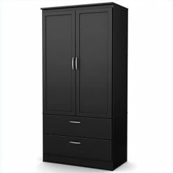 Cheap ๐ South Shore Acapella Wardrobe Armoire In Pure Black ๐