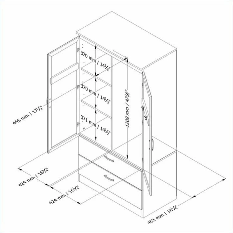 Cheap ๐ South Shore Acapella Wardrobe Armoire In Pure Black ๐ 5 Cheap ๐ South Shore Acapella Wardrobe Armoire In Pure Black ๐ - Image 3