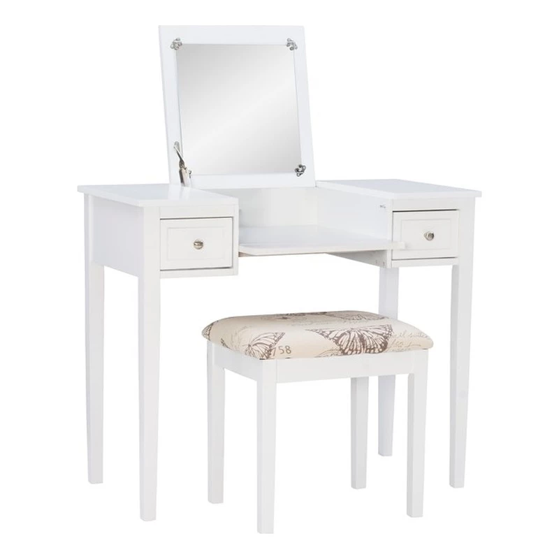 Budget π Linon Butterfly Wood Vanity And Stool In White π 3 Budget π Linon Butterfly Wood Vanity And Stool In White π