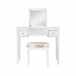 Budget π Linon Butterfly Wood Vanity And Stool In White π 30 Budget π Linon Butterfly Wood Vanity And Stool In White π -Living Room Sales Shop 438819 19 L