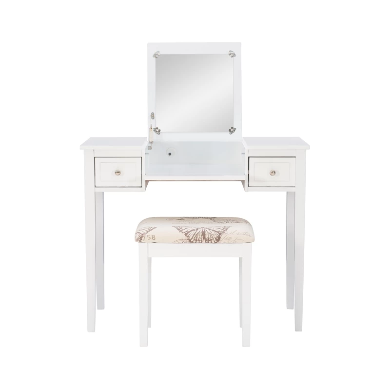 Budget π Linon Butterfly Wood Vanity And Stool In White π 10 Budget π Linon Butterfly Wood Vanity And Stool In White π - Image 8