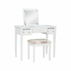 Budget π Linon Butterfly Wood Vanity And Stool In White π 33 Budget π Linon Butterfly Wood Vanity And Stool In White π -Living Room Sales Shop 438819 22 L