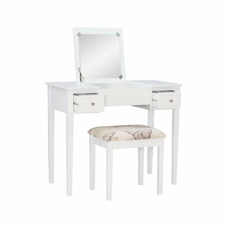 Budget π Linon Butterfly Wood Vanity And Stool In White π 13 Budget π Linon Butterfly Wood Vanity And Stool In White π - Image 11