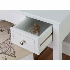 Budget π Linon Butterfly Wood Vanity And Stool In White π 40 Budget π Linon Butterfly Wood Vanity And Stool In White π -Living Room Sales Shop 438819 29 L