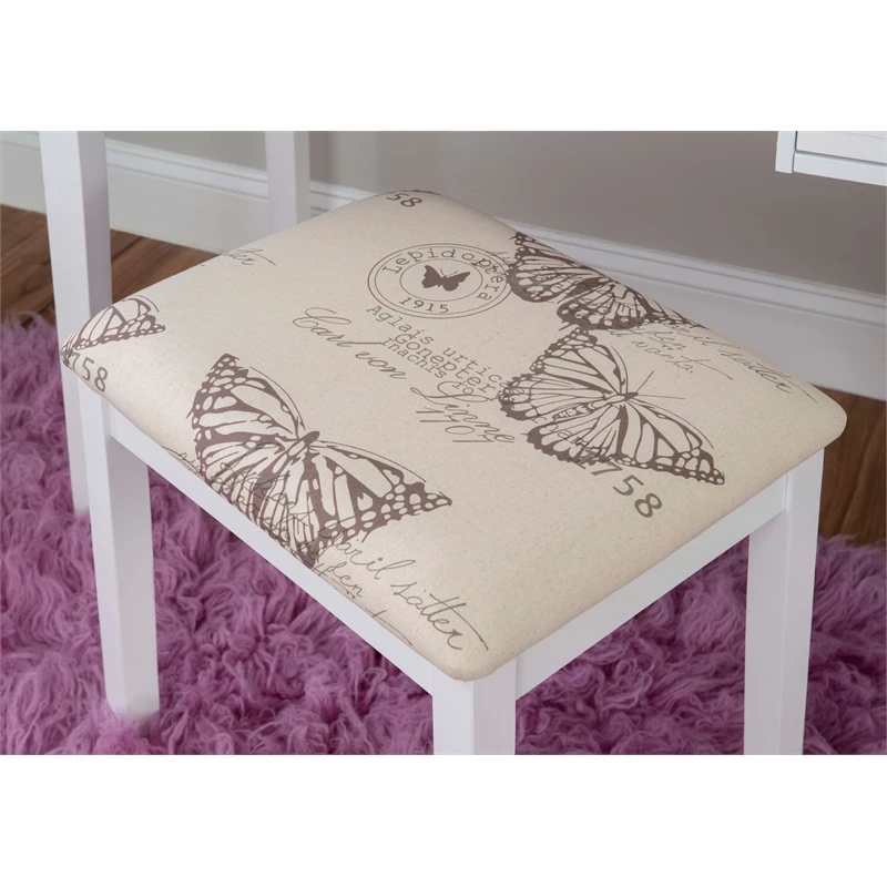Budget π Linon Butterfly Wood Vanity And Stool In White π 21 Budget π Linon Butterfly Wood Vanity And Stool In White π - Image 19