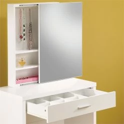 Discount ๐ Coaster 2 Piece Bedroom Vanity Set With Hidden Mirror Storage In White ๐ 7 Discount ๐ Coaster 2 Piece Bedroom Vanity Set With Hidden Mirror Storage In White ๐ -Living Room Sales Shop 459646 2 L