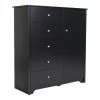 Best Sale ❤️ South Shore Vito Door Chest With 5 Drawers In Pure Black 🎉 -Living Room Sales Shop 496592 L
