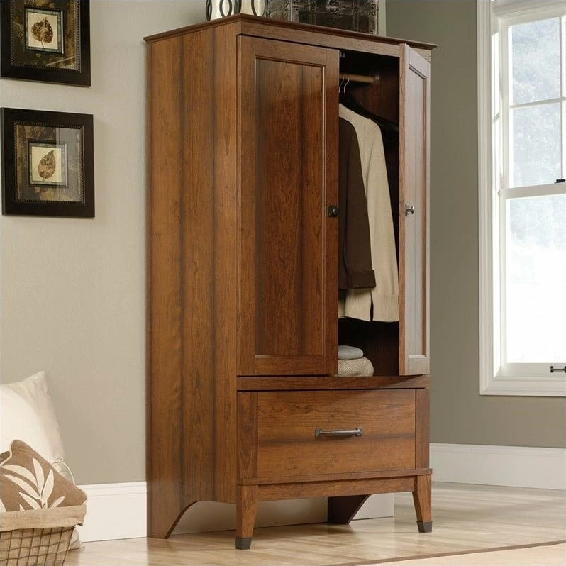 Budget π Sauder Carson Forge Armoire In Washington Cherry π₯ 4 Budget π Sauder Carson Forge Armoire In Washington Cherry π₯ - Image 2