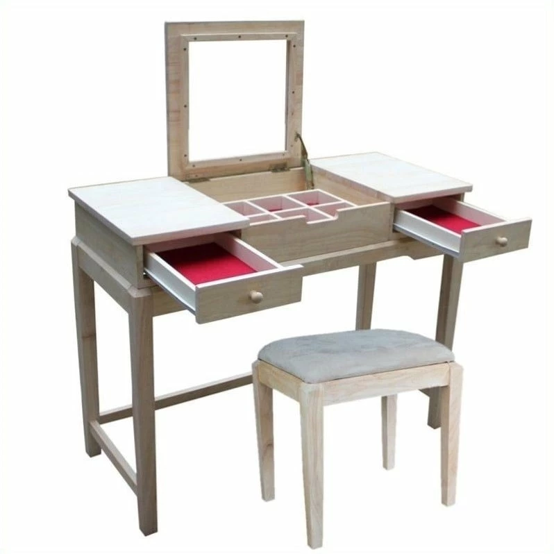 Coupon ๐ฅ International Concepts Home Accents Unfinished Vanity Table And Bench Set ๐ 3 Coupon ๐ฅ International Concepts Home Accents Unfinished Vanity Table And Bench Set ๐