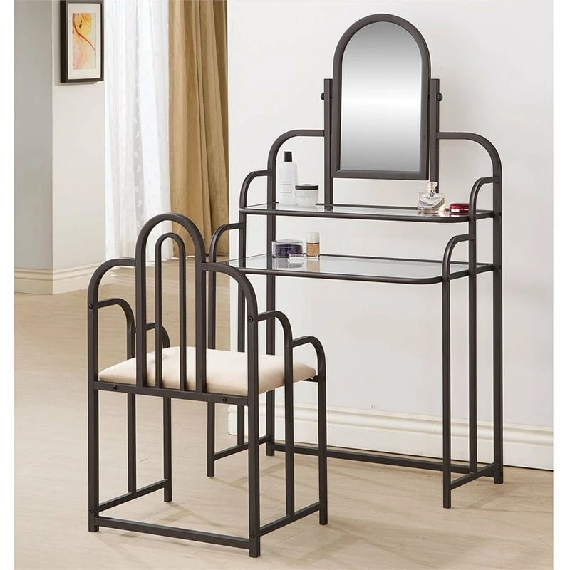 Best deal โจ Coaster 2 Piece Bedroom Vanity Set In Tan And Bronze ๐ 4 Best deal โจ Coaster 2 Piece Bedroom Vanity Set In Tan And Bronze ๐ - Image 2