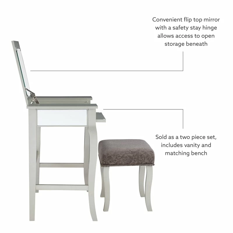 Top 10 โค๏ธ Linon Harper Wood Bedroom Vanity Set In Silver ๐ 18 Top 10 โค๏ธ Linon Harper Wood Bedroom Vanity Set In Silver ๐ - Image 16