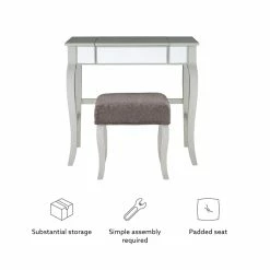 Top 10 โค๏ธ Linon Harper Wood Bedroom Vanity Set In Silver ๐ 40 Top 10 โค๏ธ Linon Harper Wood Bedroom Vanity Set In Silver ๐ -Living Room Sales Shop 638327 48 L