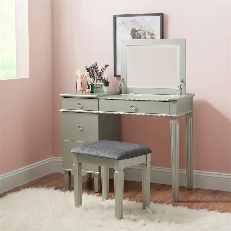 Cheapest π Linon Alexandria Wood Vanity Set In Silver π 19 Cheapest π Linon Alexandria Wood Vanity Set In Silver π - Image 17