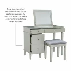 Cheapest π Linon Alexandria Wood Vanity Set In Silver π 56 Cheapest π Linon Alexandria Wood Vanity Set In Silver π -Living Room Sales Shop 638329 36 L