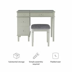 Cheapest π Linon Alexandria Wood Vanity Set In Silver π 58 Cheapest π Linon Alexandria Wood Vanity Set In Silver π -Living Room Sales Shop 638329 38 L